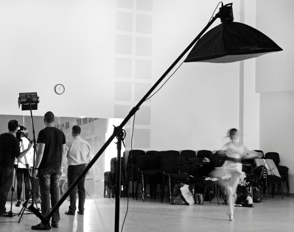 Dancing in the photo studio